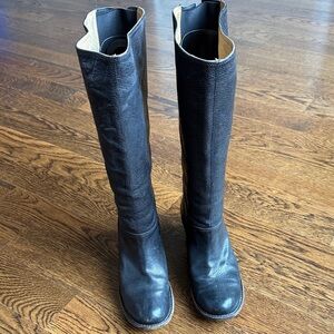 Vintage Frye Women's Tall Leather Riding Boots - Black